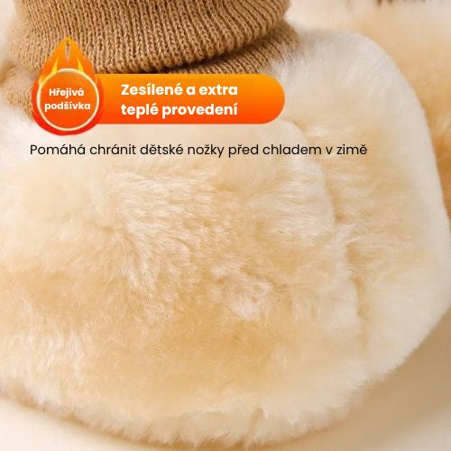 Zateplené zimní ponožkové botičky v semišovém vzhledu
