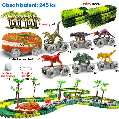 Dinosaur™ Flexibilní závodní dráha se svítícím dinosauřím vozidlem