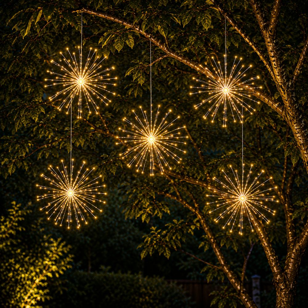 Solární LED Ohňostrojová Světla do Zahrady