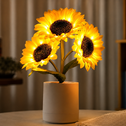Dekorativní LED lampa se slunečnicemi
