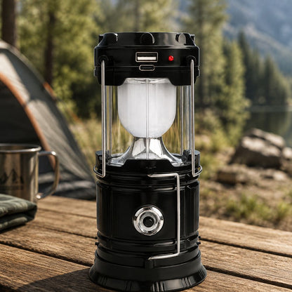 Solární kempingová lampa a svítilna 2v1