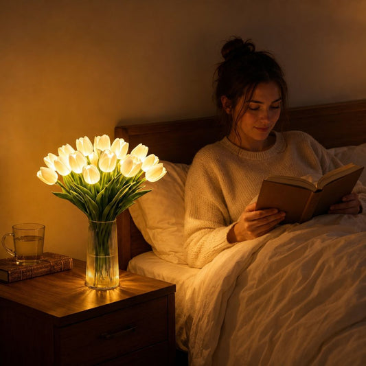 Dekorativní svítící kytice tulipánů