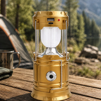 Solární kempingová lampa a svítilna 2v1