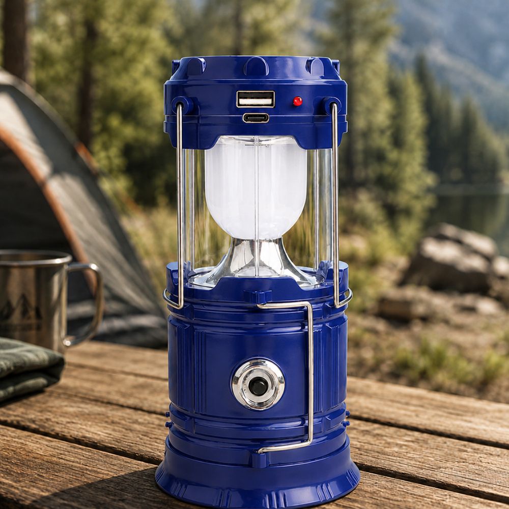 Solární kempingová lampa a svítilna 2v1