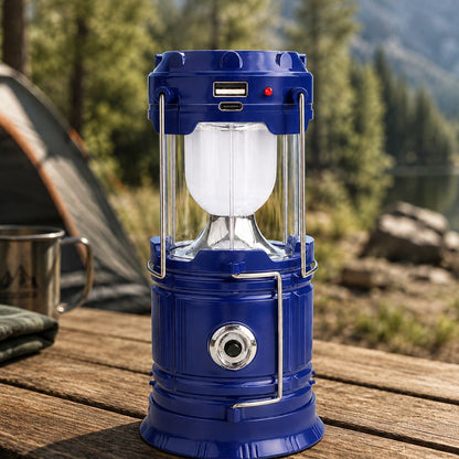 Solární kempingová lampa a svítilna 2v1