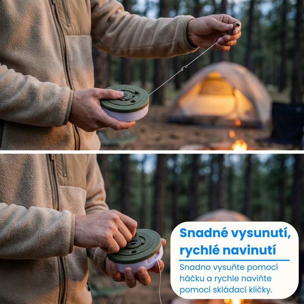 CampGlow™ - Kempingové světlo 2v1 se světelným řetězem