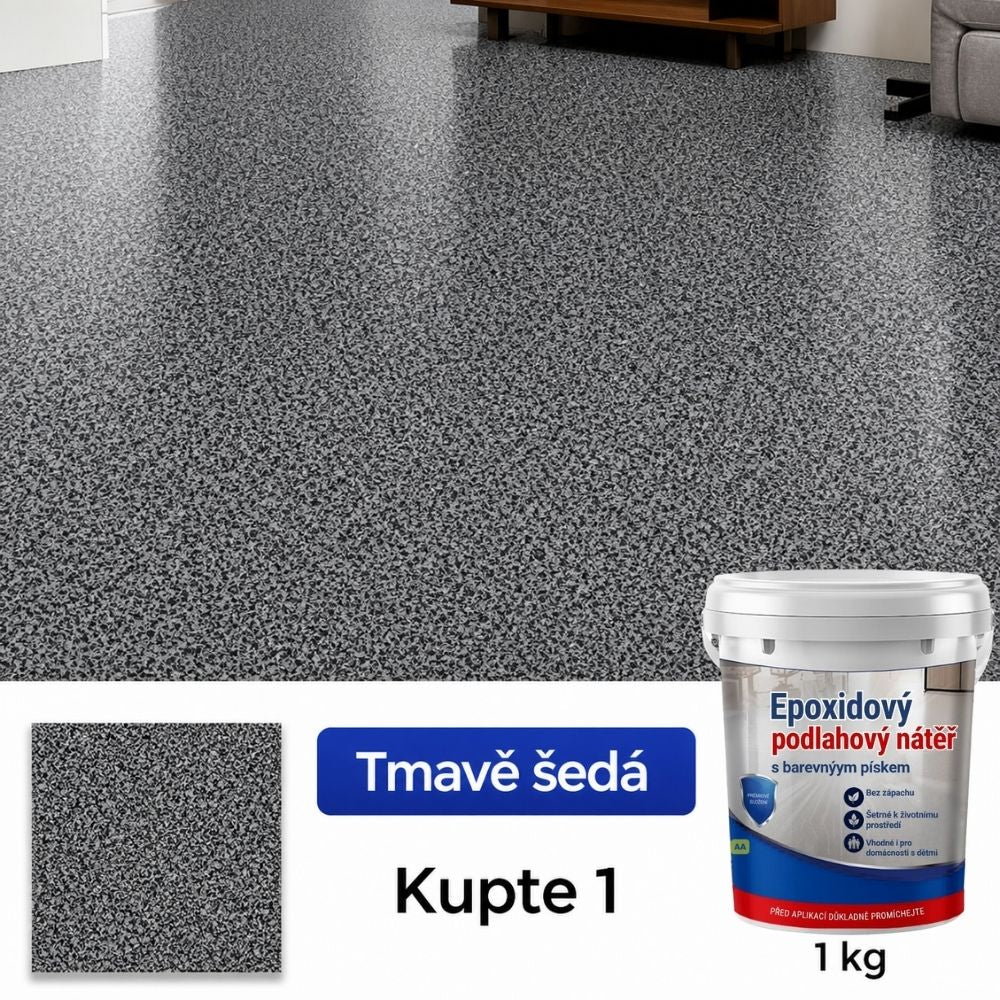 Epoxidový podlahový nátěr s barevným pískem