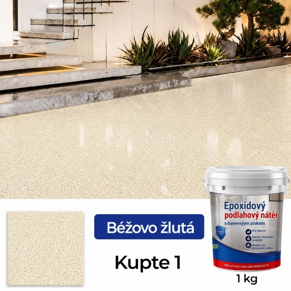 Epoxidový podlahový nátěr s barevným pískem