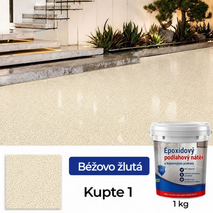 Epoxidový podlahový nátěr s barevným pískem