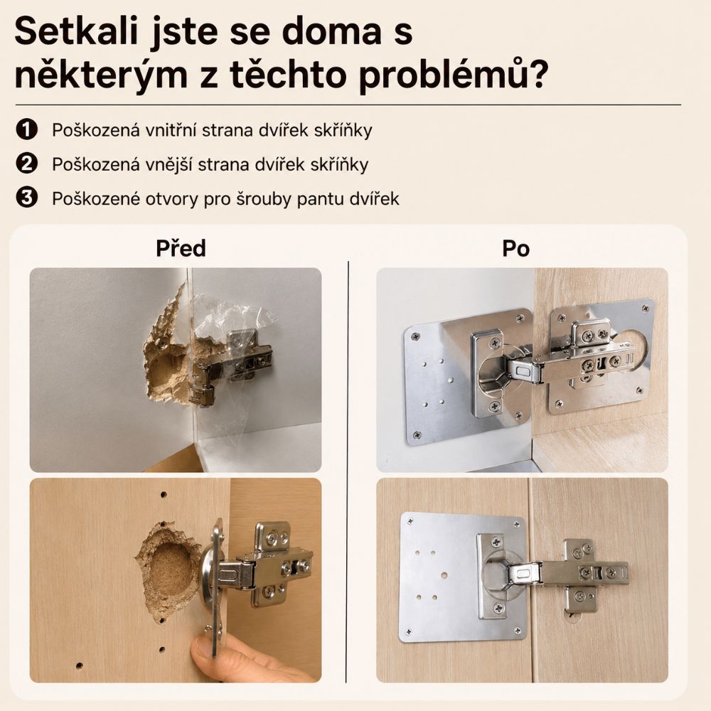 Nerezová opravná deska na pant (bez pantu)