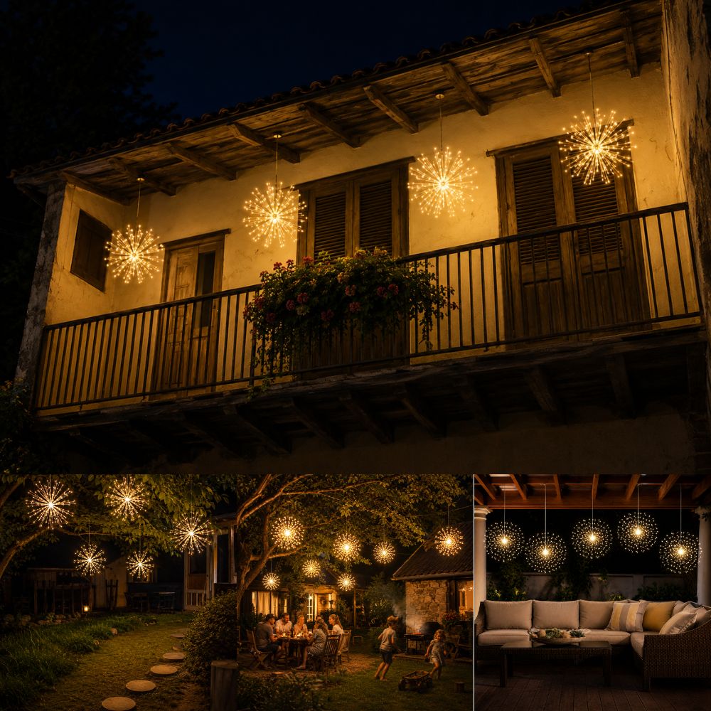 Solární LED Ohňostrojová Světla do Zahrady