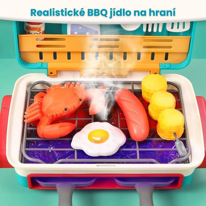 Dětská BBQ sada na hraní s efektem kouře a jídlem měnícím barvu