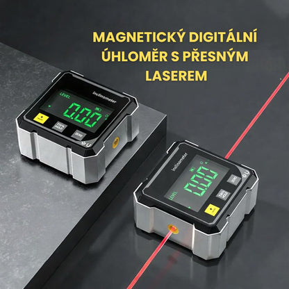IncliTech™ Digitální magnetický úhloměr s bočním laserem a vysokou přesností