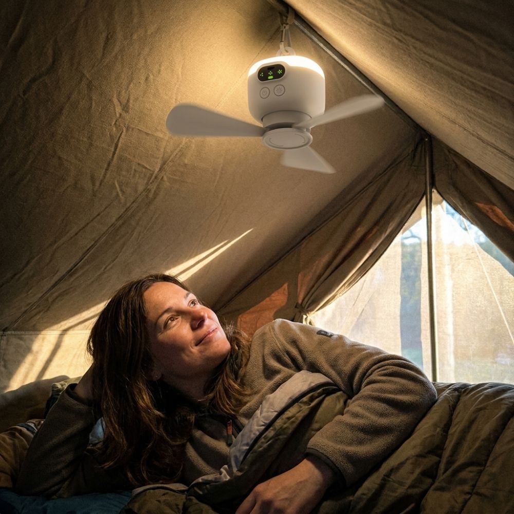 BreezeCamp™ | Závěsný ventilátor do stanu pro příjemně chladné noci