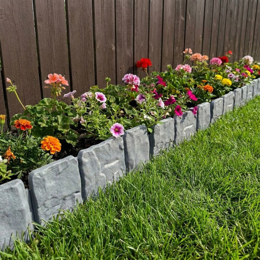 🌿Zahradní obrubník s efektem kamene – odolný vůči počasí, pevný a snadno instalovatelný🏡