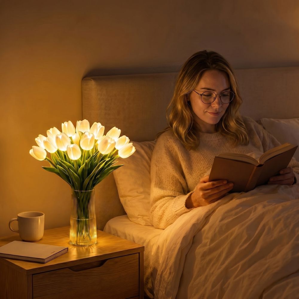 Dekorativní svítící kytice tulipánů