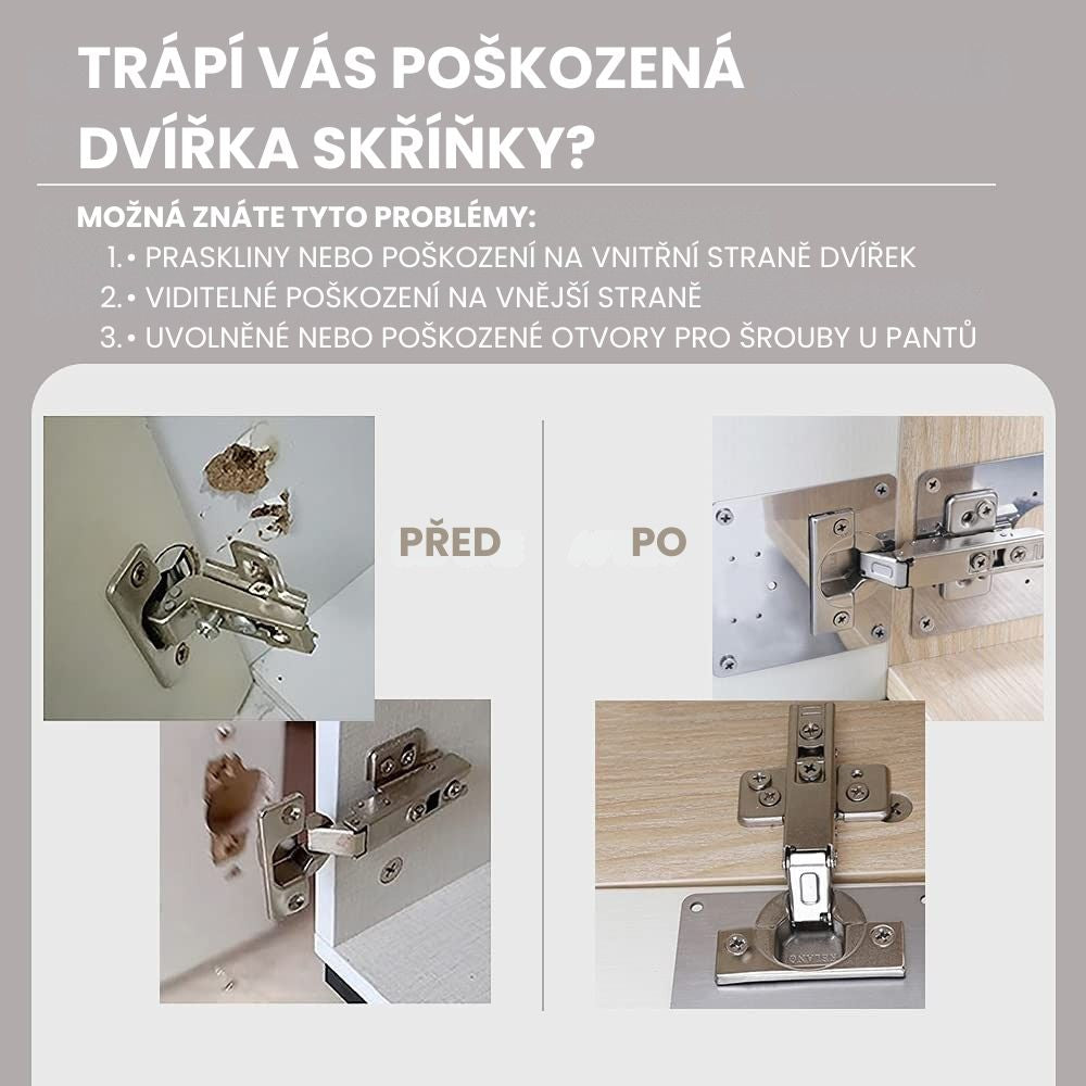 Opravná montážní destička pro panty (pant není součástí)