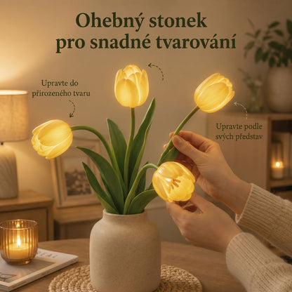 Dekorativní svítící kytice tulipánů