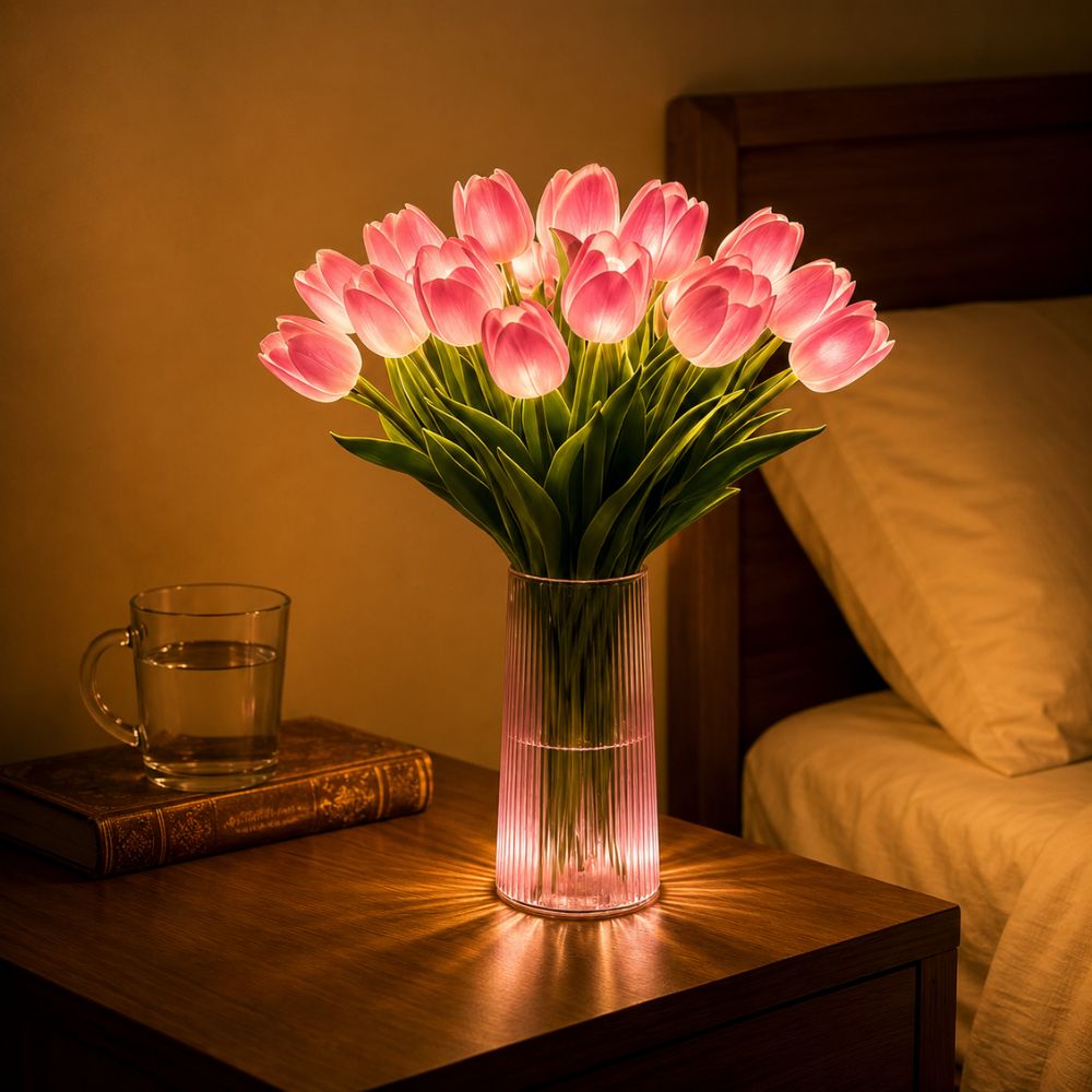 Dekorativní svítící kytice tulipánů