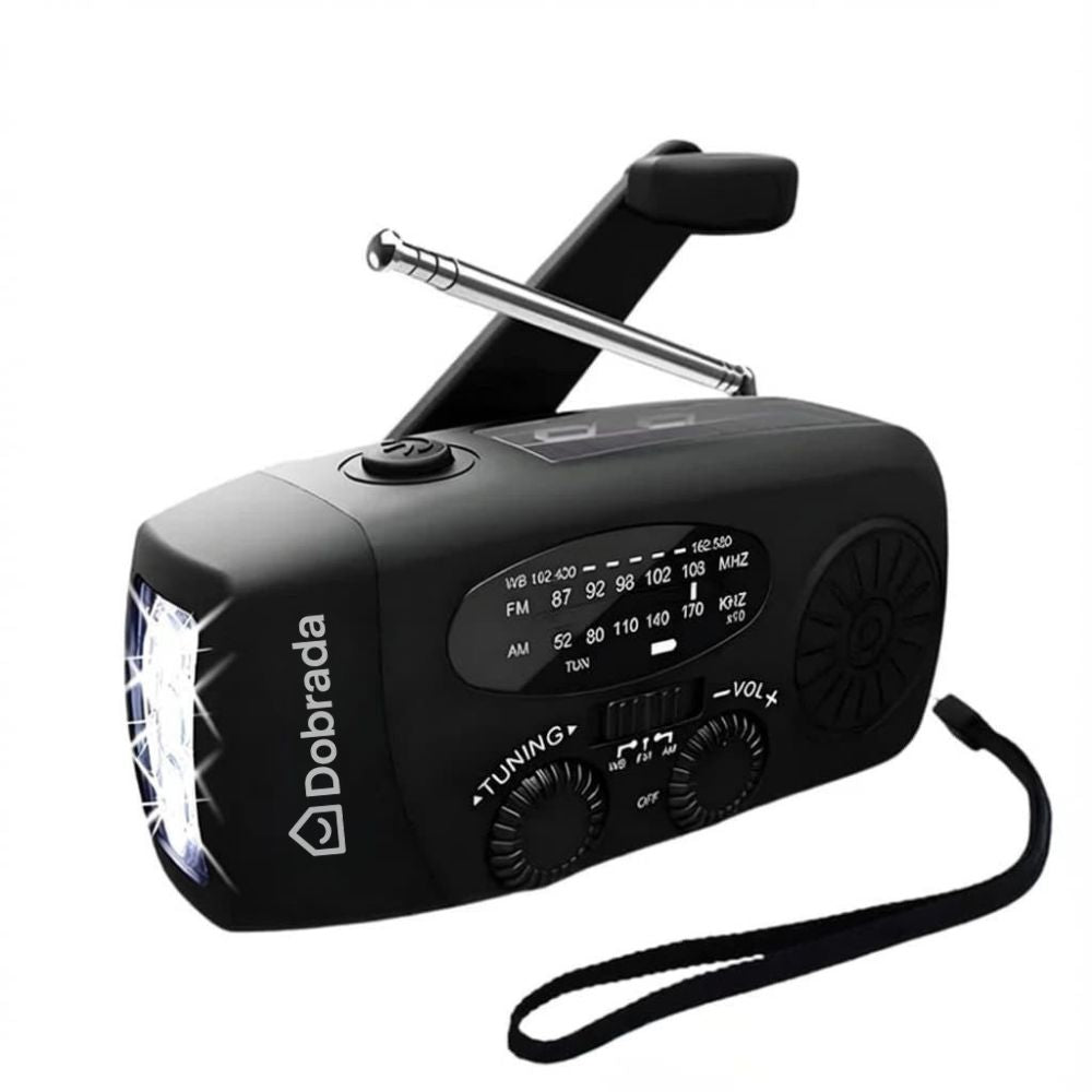 BlackoutBuddy™ – Solární a klikové nouzové rádio Pro