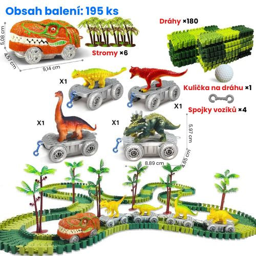 Dinosaur™ Flexibilní závodní dráha se svítícím dinosauřím vozidlem