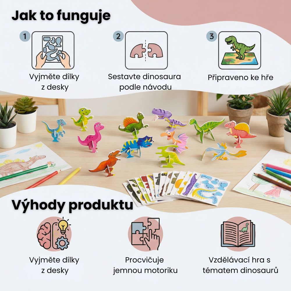 3D sada kreslených puzzlí pro děti