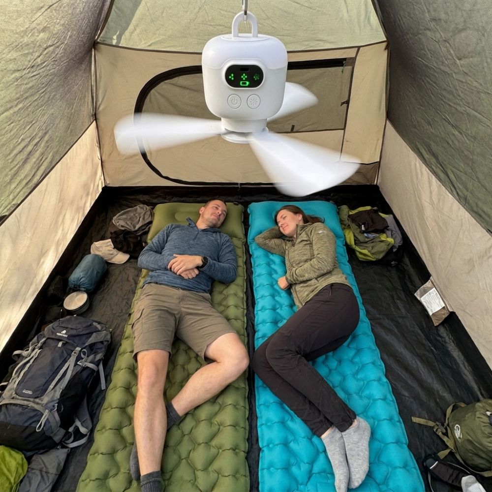 BreezeCamp™ | Závěsný ventilátor do stanu pro příjemně chladné noci