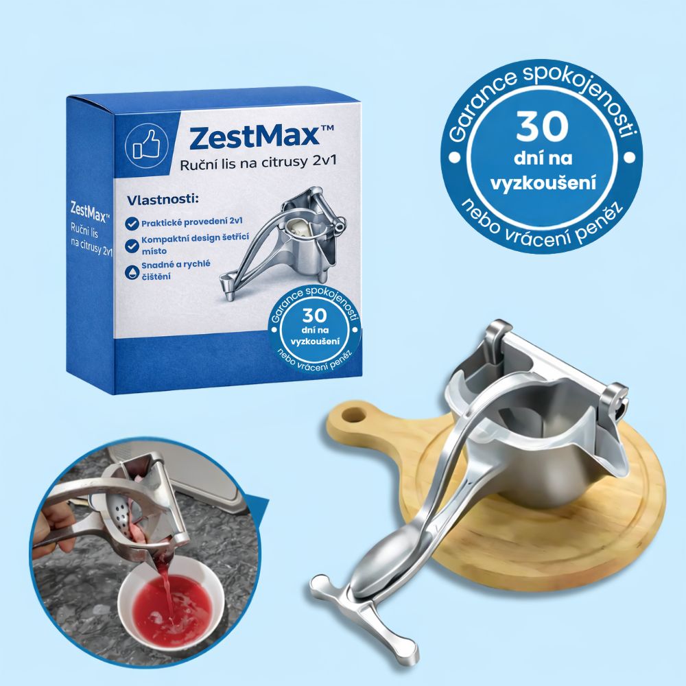 ZestMax™ – Ruční lis na ovoce z nerezové oceli | 3 v 1 pro maximálně čerstvou šťávu