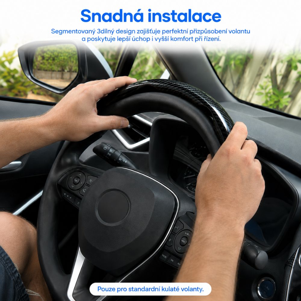 GripDrive™ – Protiskluzový potah na volant z PU kůže