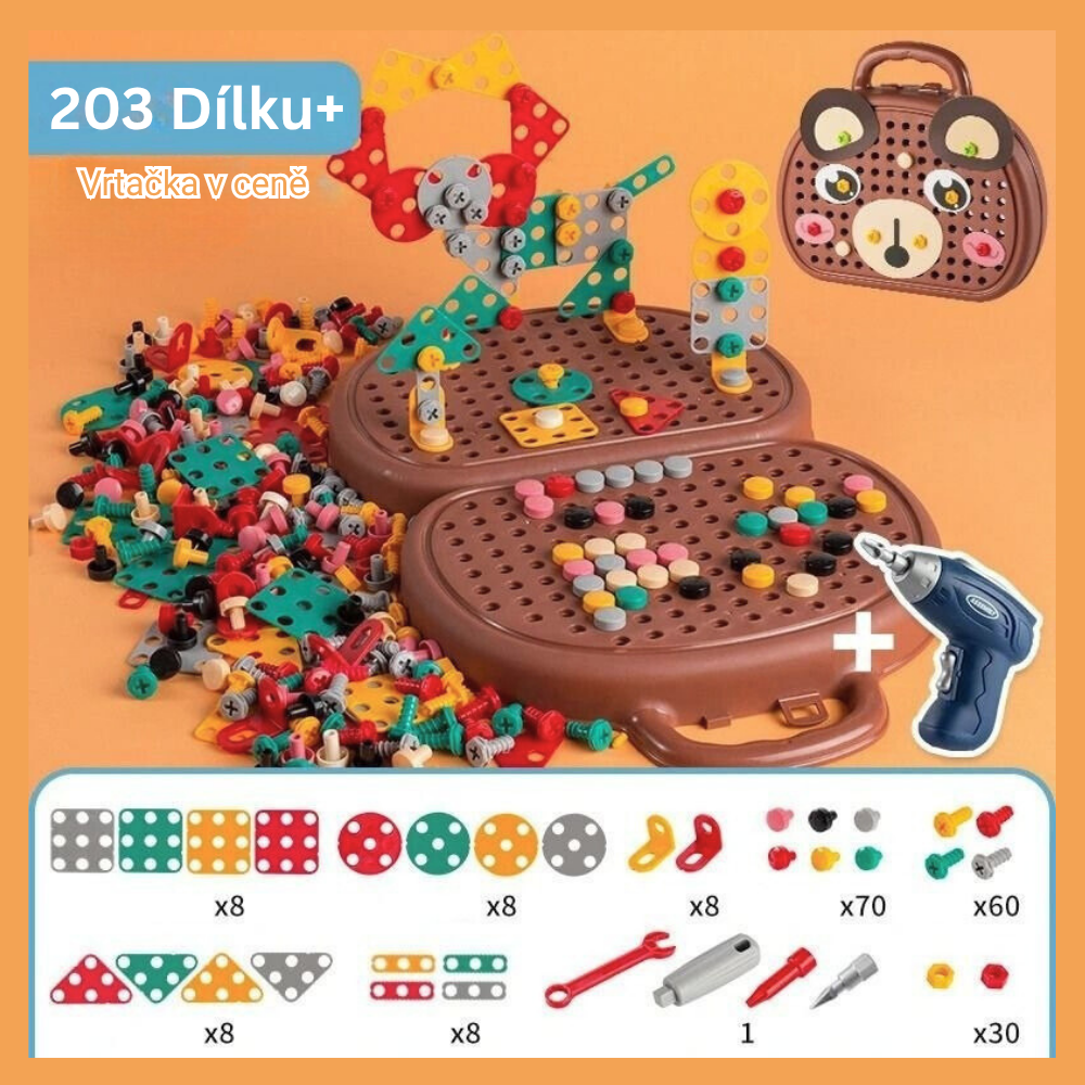 BuildPlay™ | Kreativní stavebnice s dětskou vrtačkou pro malé stavitele