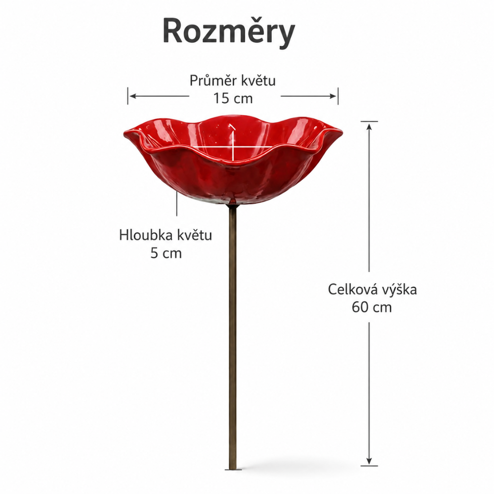 🐦Dekorativní kovová květina pro ptáčky s pítkem a miskou na krmení🌸