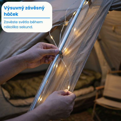 CampGlow™ - Kempingové světlo 2v1 se světelným řetězem