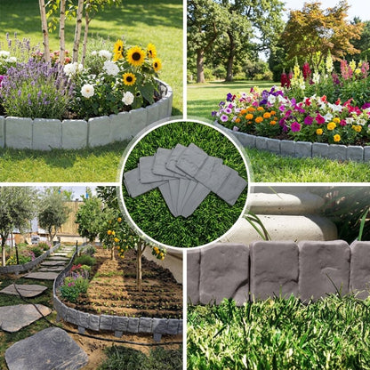 🌿Zahradní obrubník s efektem kamene – odolný vůči počasí, pevný a snadno instalovatelný🏡