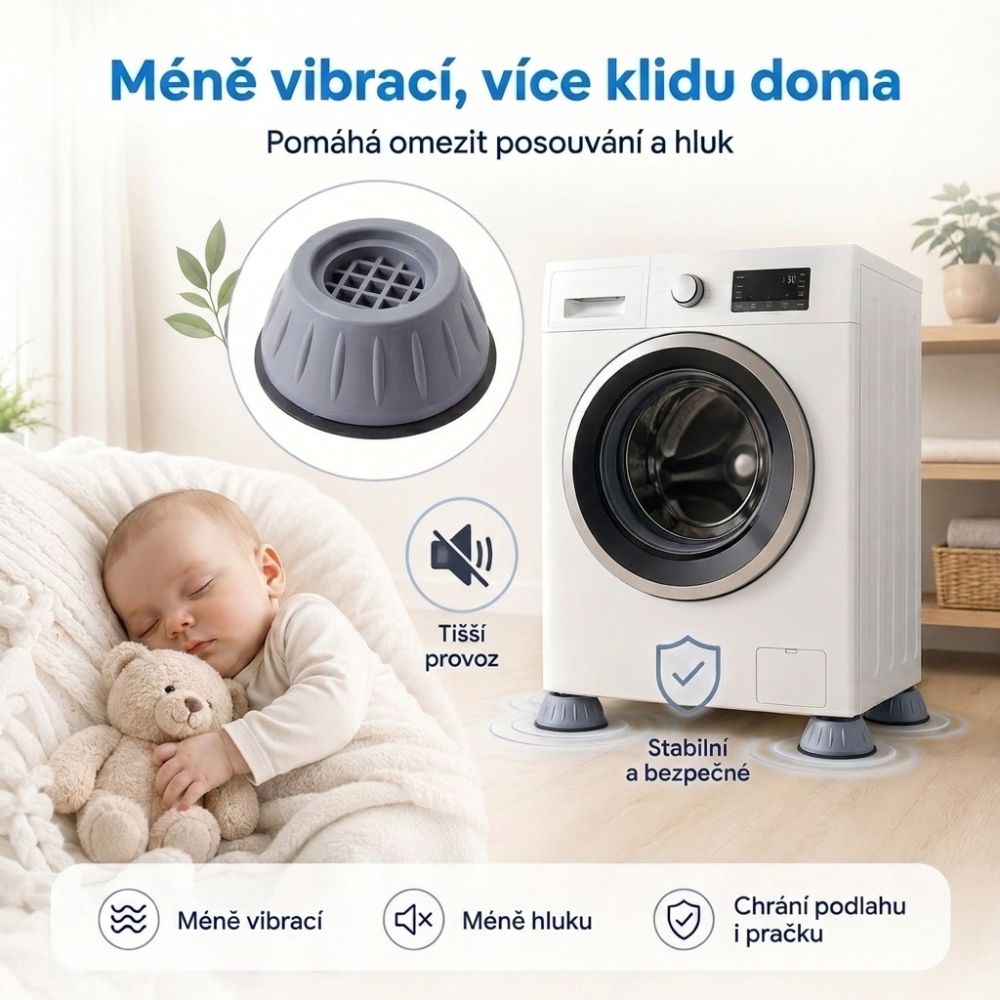 SilentSpin™ - Antivibrační podložky pod pračku a sušičku