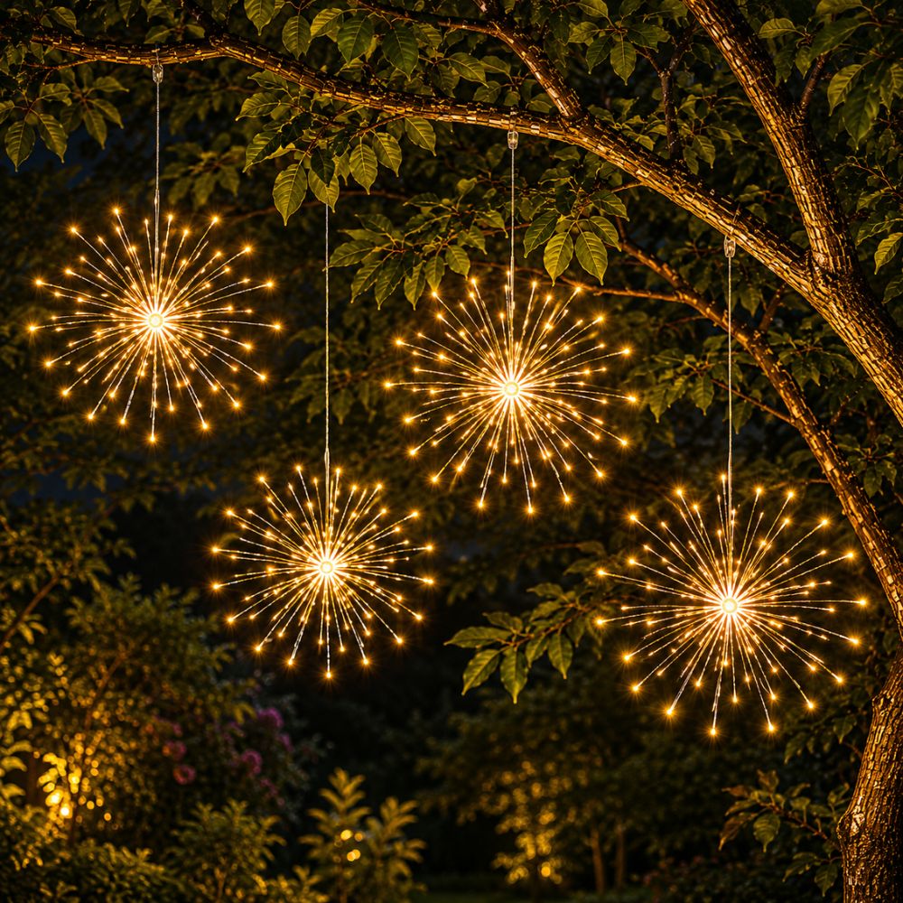Solární LED Ohňostrojová Světla do Zahrady