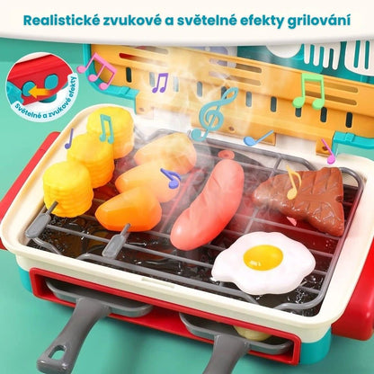 Dětská BBQ sada na hraní s efektem kouře a jídlem měnícím barvu