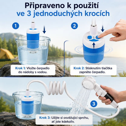 Přenosná kempingová sprcha – sprchujte se kdekoliv