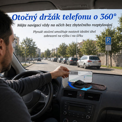 Protiskluzová podložka na palubní desku s držákem telefonu a parkovacím číslem