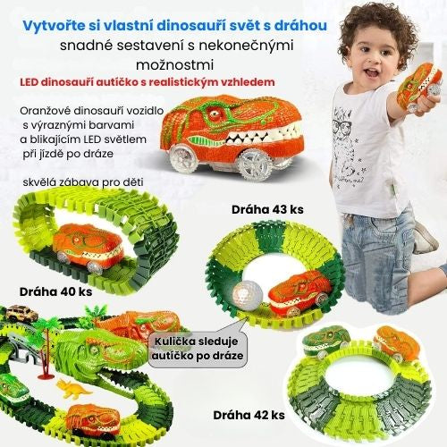 Dinosaur™ Flexibilní závodní dráha se svítícím dinosauřím vozidlem