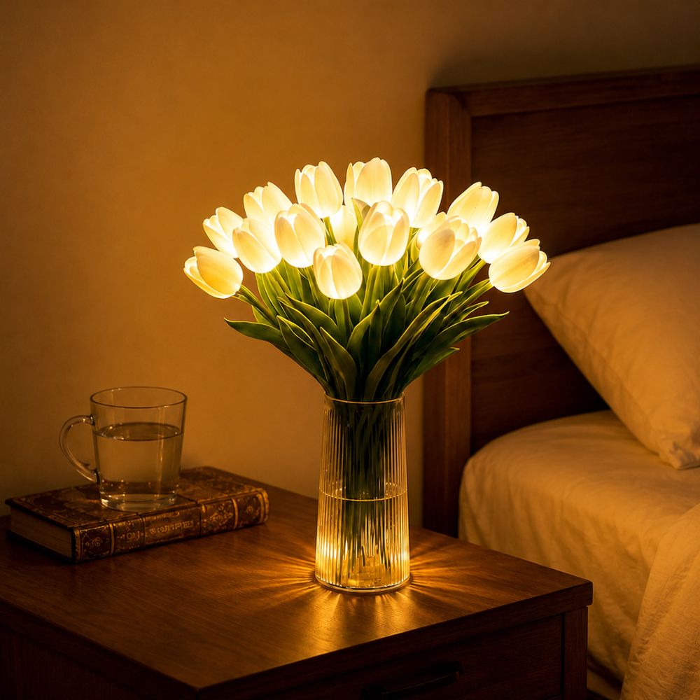 Dekorativní svítící kytice tulipánů
