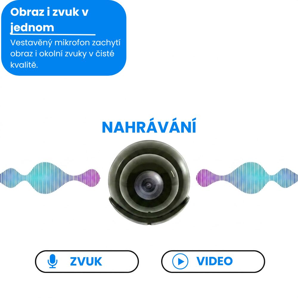 Mini Wi-Fi bezpečnostní kamera 1080p s nočním viděním