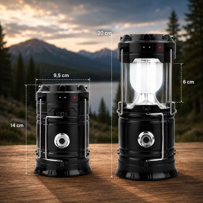 Solární kempingová lampa a svítilna 2v1