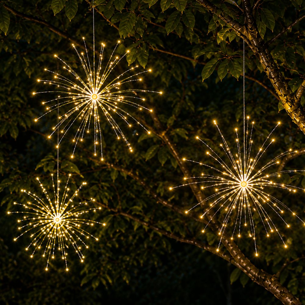 Solární LED Ohňostrojová Světla do Zahrady