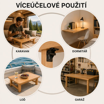SafeFold™ - Samozajišťovací Sklopné Panty pro Nábytek