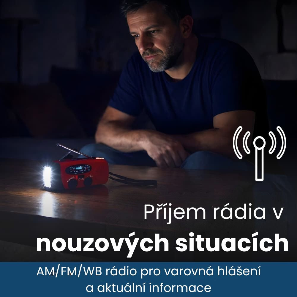 BlackoutBuddy™ – Solární a klikové nouzové rádio Pro