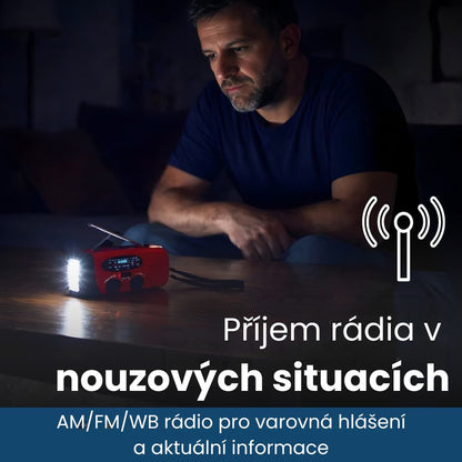 BlackoutBuddy™ – Solární a klikové nouzové rádio Pro