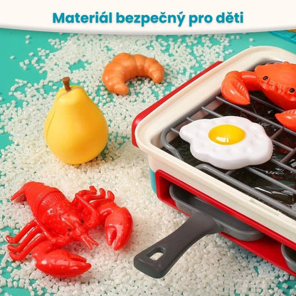 Dětská BBQ sada na hraní s efektem kouře a jídlem měnícím barvu