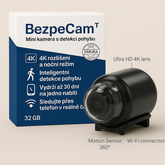 BezpeCam™ | Mini kamera s detekcí pohybu v 4K rozlišení