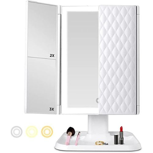 KosmetickéZrcadlo™ | Třídílné kosmetické zrcadlo s tříbarevným LED osvětlením