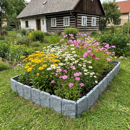 🌿Zahradní obrubník s efektem kamene – odolný vůči počasí, pevný a snadno instalovatelný🏡